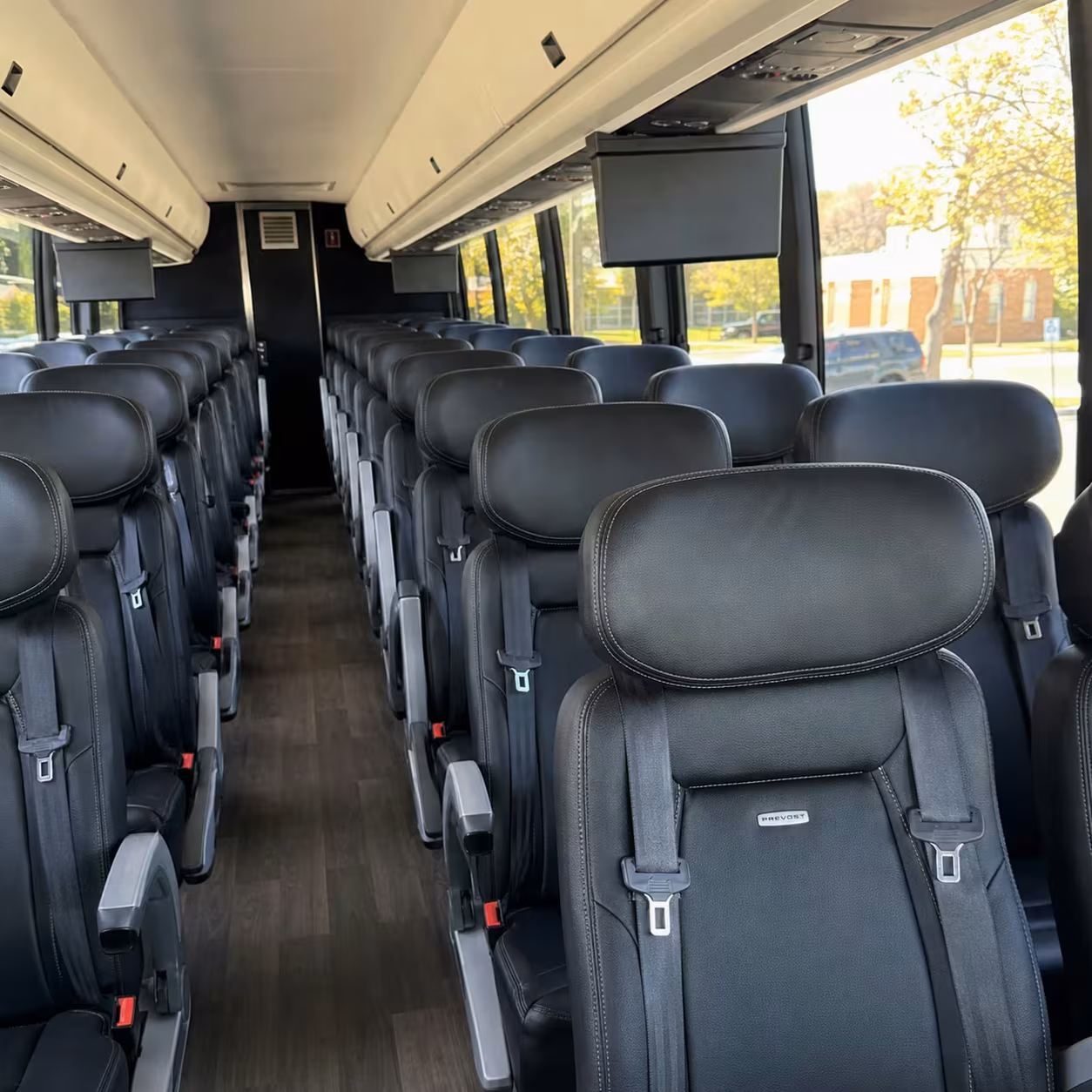 56 passenger charter bus inside