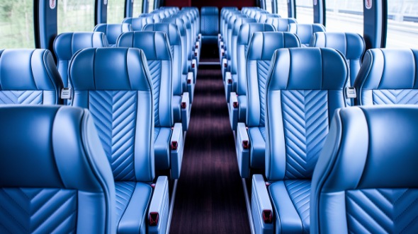 56 passenger charter bus interior view