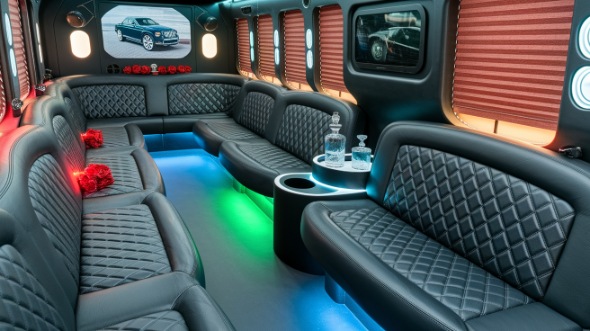 party bus rental interior