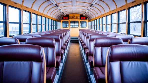 school bus rental interior