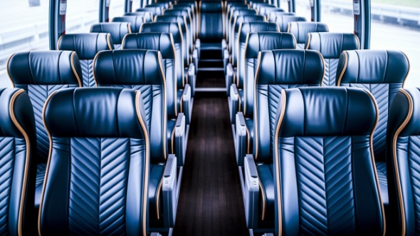 spokane valley 56 passenger charter bus inside